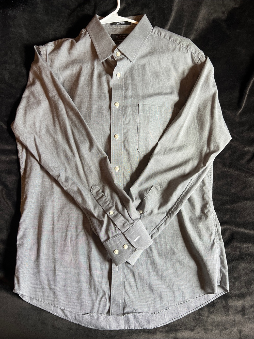 Nordstrom Men's Light Gray Button-Down Dress Shirt